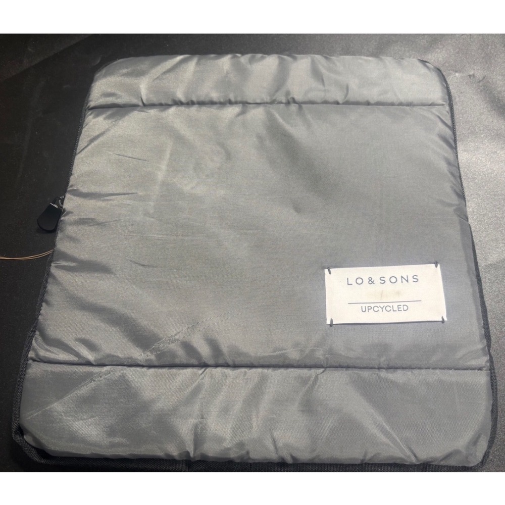 Lo & Sons Upcycled Laptop Sleeve Grey Quilted Padded‎ Limited Edition